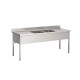 Plonge inox 2 bacs - Egouttoir gauche / droite - P 700 mm x L 2000 mm - Piètement simple - PG2025GDT